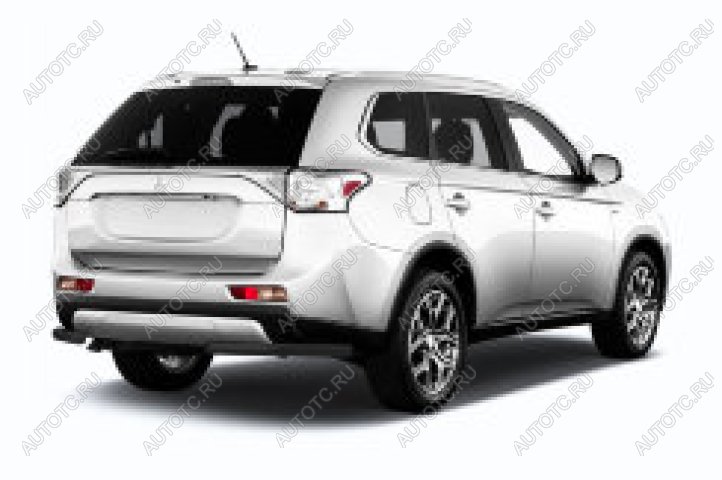 8 999 р. Защита заднего бампера уголки d57 Slitkoff  Mitsubishi Outlander  GF (2015-2018) 2-ой рестайлинг (нержавейка с полимерным покрытием в цвет черный)  с доставкой в г. Пермь