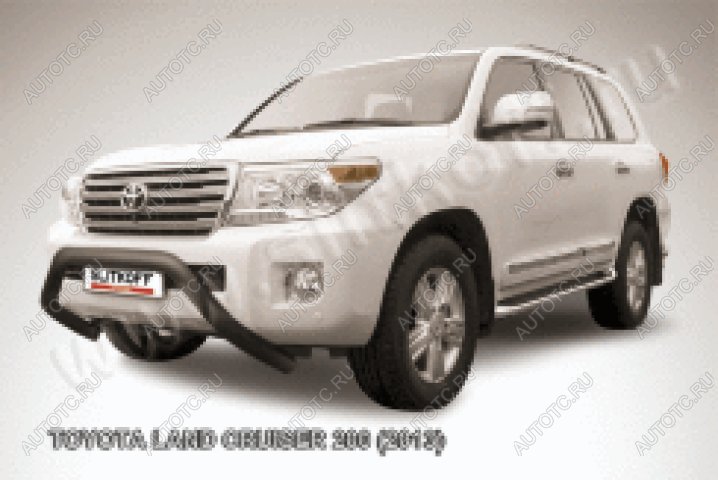 29 899 р. Защита переднего бампера кенгурятник d76 низкий мини Slitkoff  Toyota Land Cruiser  200 (2012-2015) 1-ый рестайлинг (нержавейка с полимерным покрытием в цвет черный)  с доставкой в г. Пермь