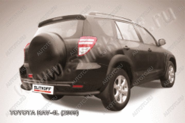 8 499 р. Защита заднего бампера уголки d57 Slitkoff  Toyota RAV4  XA30 (2003-2010) 5 дв. удлиненный дорестайлинг, 5 дв. удлиненный 1-ый рестайлинг (нержавейка с полимерным покрытием в цвет черный)  с доставкой в г. Пермь