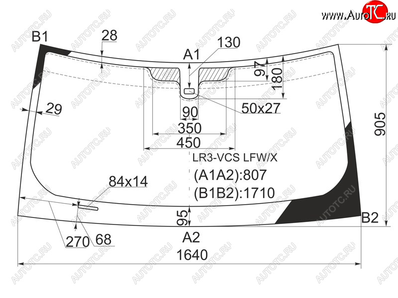 7 549 р. Стекло лобовое (Датчик дождя) Land Rover Discovery 04-09 XYG LR3-VCS LFW/X, lr3vcslfwx XYG LR3-VCS LFW/X  с доставкой в г. Пермь