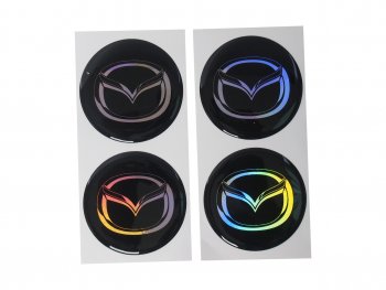 268 р. Эмблема диска колесного MAZDA (6см) комплект 4шт. AUTOSTICKERS 02567  с доставкой в г. Пермь. Увеличить фотографию 1