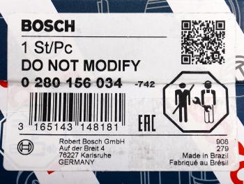 2 899 р. Форсунка PEUGEOT CITROEN топливная BOSCH BOSCH 0280156034 BOSCH 0280156034  с доставкой в г. Пермь. Увеличить фотографию 6