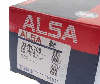 1 499 р. Разъем электрический прицепа ISO 7638 15-полюсный АБС (розетка) ALSA ALSA 03rf0708  с доставкой в г. Пермь. Увеличить фотографию 4