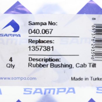 18 р. Втулка SCANIA цилиндра подъема кабины (27x40x13) SAMPA SAMPA 040.067  с доставкой в г. Пермь. Увеличить фотографию 2