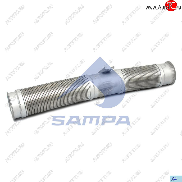 3 099 р. Труба глушителя SCANIA 4 series передняя (с гофрой) SAMPA SAMPA 041.038  с доставкой в г. Пермь