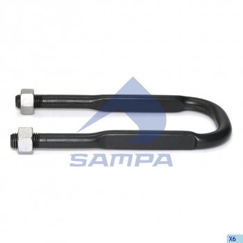 1 499 р. Стремянка SCANIA P340 рессоры задней (с гайками) SAMPA SAMPA 041.135  с доставкой в г. Пермь. Увеличить фотографию 1