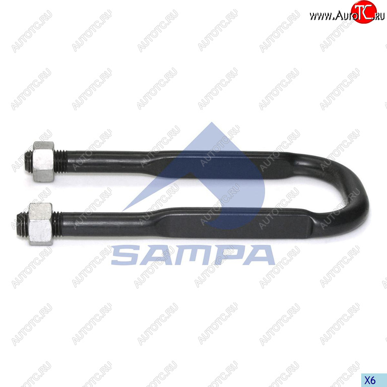 1 499 р. Стремянка SCANIA P340 рессоры задней (с гайками) SAMPA SAMPA 041.135  с доставкой в г. Пермь