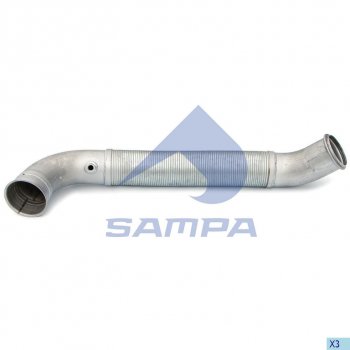 6 999 р. Труба промежуточная глушителя SCANIA с гофрой SAMPA SAMPA 041.376  с доставкой в г. Пермь. Увеличить фотографию 1