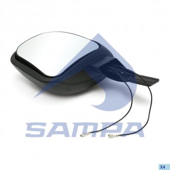 2 199 р. Зеркало боковое SCANIA левое дополнительное с подогревом SAMPA SAMPA 042.122  с доставкой в г. Пермь. Увеличить фотографию 1