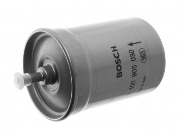 1 289 р. Фильтр топливный ГАЗ-3110i,3302i ЕВРО-3 тонкой очистки (дв.ЗМЗ-406,CHRYSLER 2.4) (хомут) BOSCH BOSCH 0450905030  с доставкой в г. Пермь. Увеличить фотографию 1