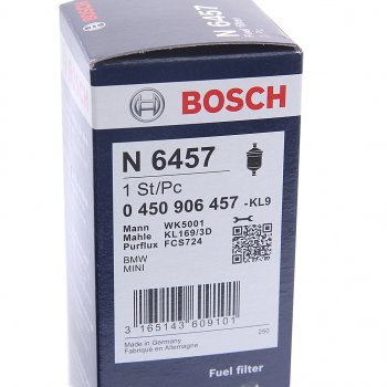 2 299 р. Фильтр топливный BMW 1 (E82,88),3 (E46),5 (E60),X3 (E83) BOSCH BOSCH 0450906457  с доставкой в г. Пермь. Увеличить фотографию 3