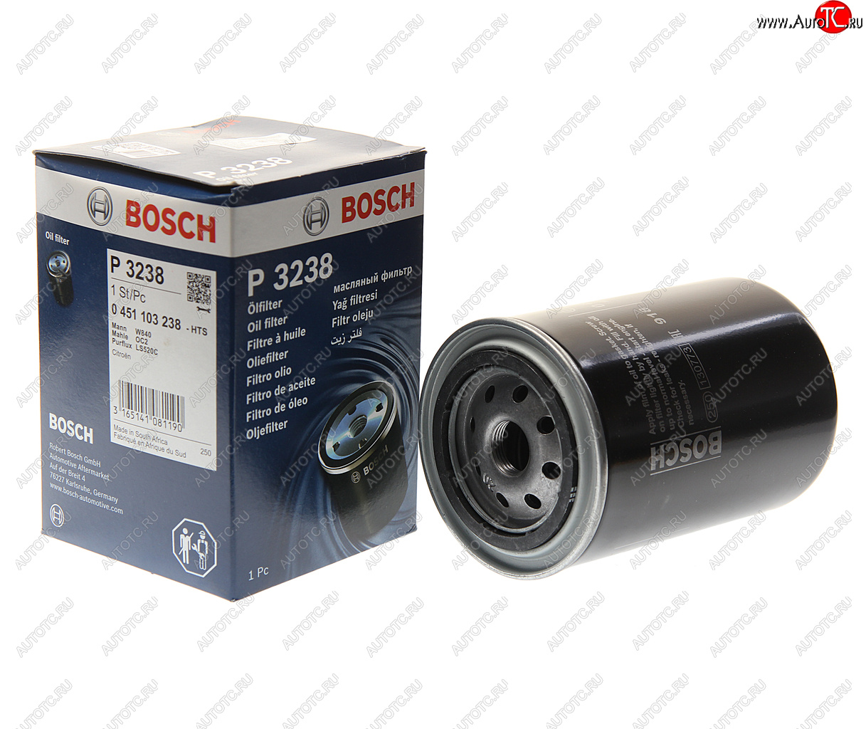 719 р. Фильтр масляный PEUGEOT 607 (00-10) (3.0) CITROEN C8 (02-) (3.0) BOSCH BOSCH 0451103238  с доставкой в г. Пермь
