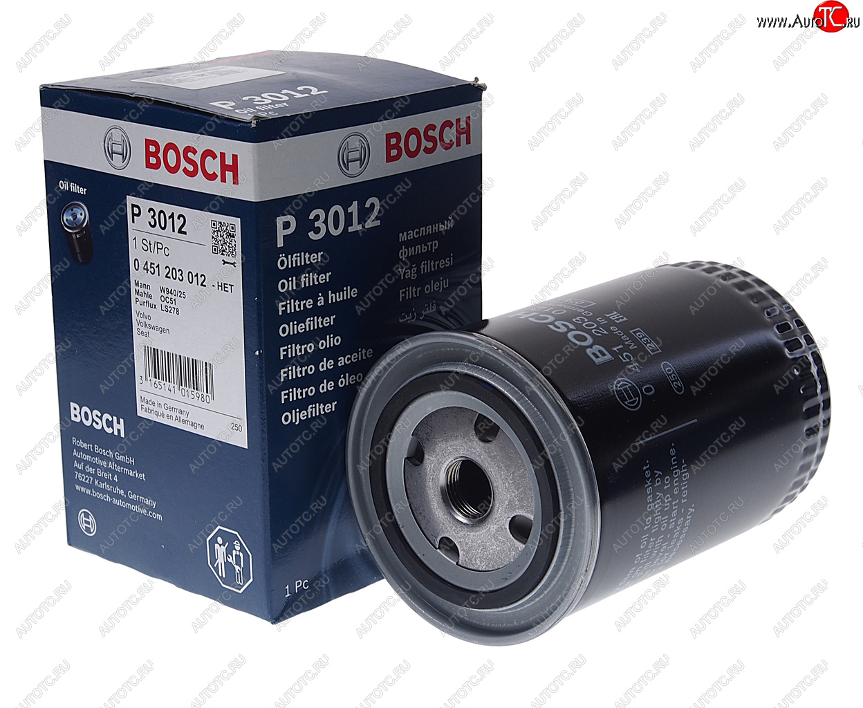 699 р. Фильтр масляный VW AUDI BOSCH BOSCH 0451203012 BOSCH 0451203012  с доставкой в г. Пермь