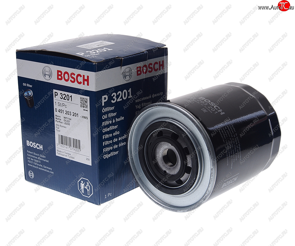1 249 р. Фильтр масляный PEUGEOT Boxer CITROEN Jumper FIAT Ducato (94-) (2.8) BOSCH BOSCH 0451203201  с доставкой в г. Пермь
