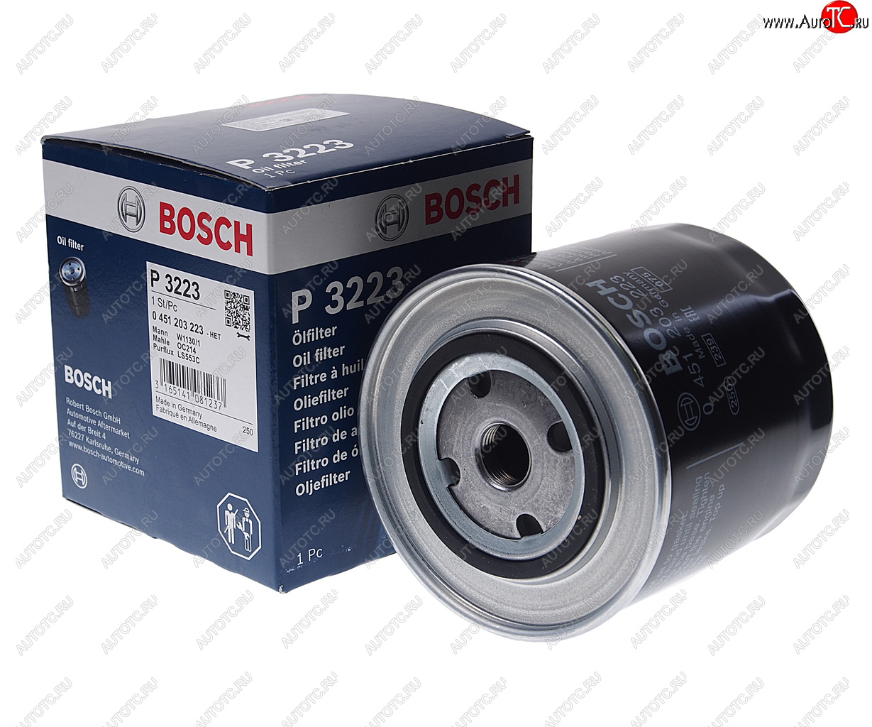 1 199 р. Фильтр масляный VW T4 (90-03) AUDI 100 (83-94) BOSCH BOSCH 0451203223 BOSCH 0451203223  с доставкой в г. Пермь