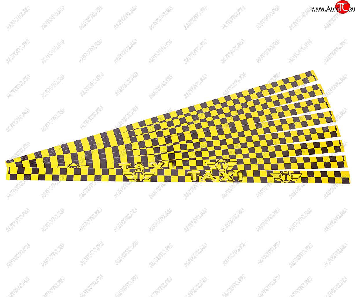 479 р. Наклейка-знак виниловая Taxi 4х100см желто-черная комплект (8шт.) AUTOSTICKERS AUTOSTICKERS 04557040462  с доставкой в г. Пермь