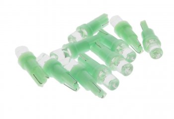 7 р. Лампа светодиодная 12V T5 W2x4.6d с патроном B8.5d 1 LED CONE Green MEGA ELECTRIC MEGA ELECTRIC 050212g  с доставкой в г. Пермь. Увеличить фотографию 1