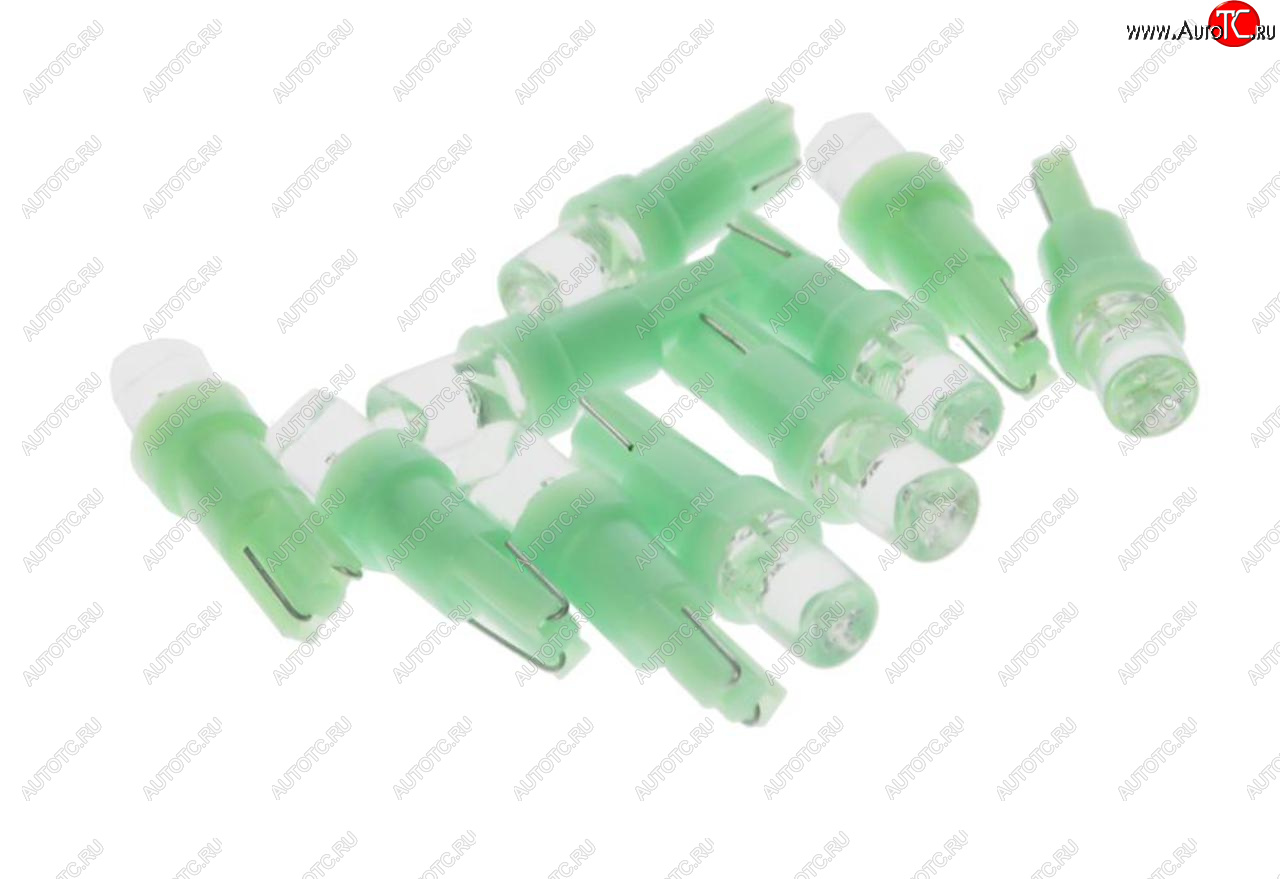 7 р. Лампа светодиодная 12V T5 W2x4.6d с патроном B8.5d 1 LED CONE Green MEGA ELECTRIC MEGA ELECTRIC 050212g  с доставкой в г. Пермь