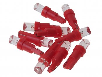 11 р. Лампа светодиодная 12V T5 W2x4.6d с патроном B8.5d 1 LED CONE Red MEGA ELECTRIC MEGA ELECTRIC 050212r  с доставкой в г. Пермь. Увеличить фотографию 1