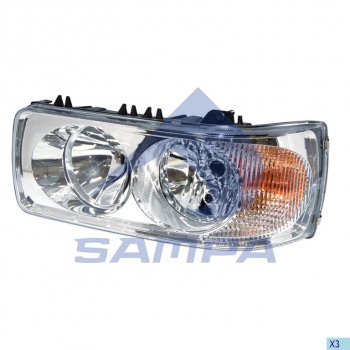 6 649 р. Фара DAF CF,XF65,75,85,95,105 левая SAMPA SAMPA 051.088  с доставкой в г. Пермь. Увеличить фотографию 1