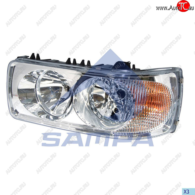 6 649 р. Фара DAF CF,XF65,75,85,95,105 левая SAMPA SAMPA 051.088  с доставкой в г. Пермь