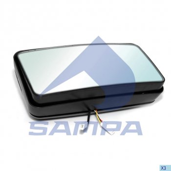 2 799 р. Зеркало боковое DAF левоеправое с подогревом SAMPA SAMPA 051.117  с доставкой в г. Пермь. Увеличить фотографию 1