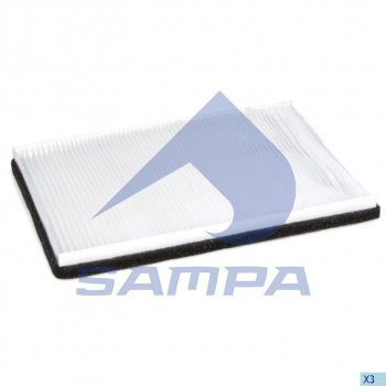 589 р. Фильтр воздушный салона DAF 95,95XF (312х225х25мм) SAMPA SAMPA 051.173-01  с доставкой в г. Пермь. Увеличить фотографию 1