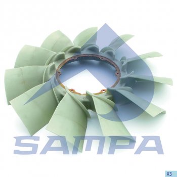 5 999 р. Крыльчатка DAF вентилятора SAMPA SAMPA 051.232-01  с доставкой в г. Пермь. Увеличить фотографию 1