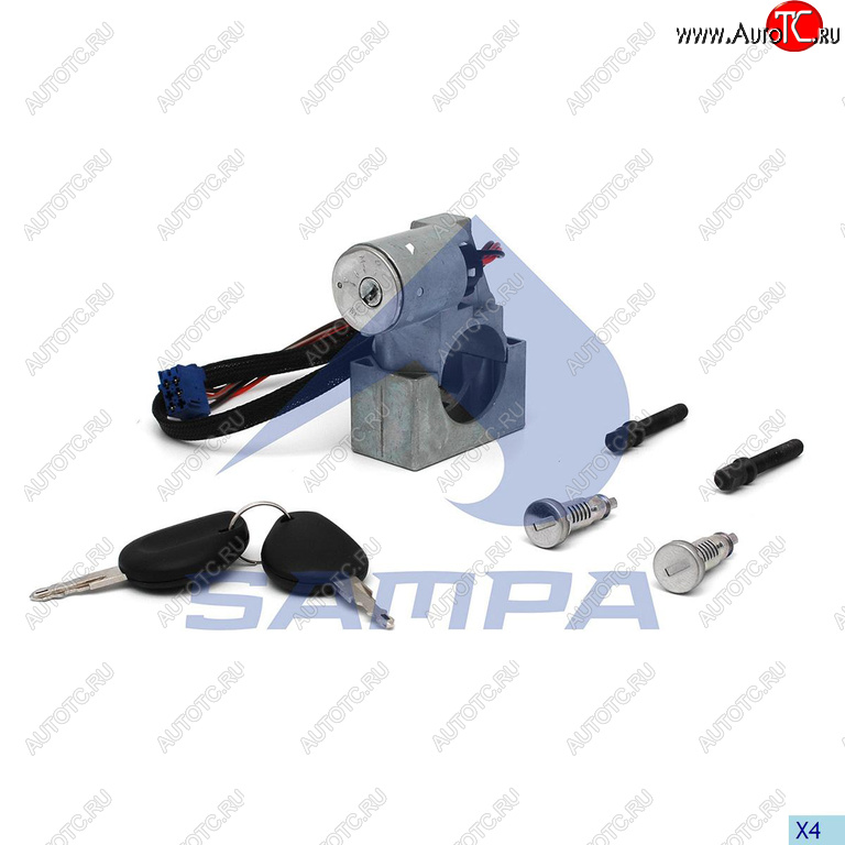 9 999 р. Замок зажигания DAF комплект с личинками дверей SAMPA SAMPA 051.444  с доставкой в г. Пермь