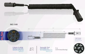 2 899 р. Кабель электрический прицепа N-type 7-полюсный L=4000мм пластиковые штекеры ALSA ALSA 05rf0103n40  с доставкой в г. Пермь. Увеличить фотографию 2
