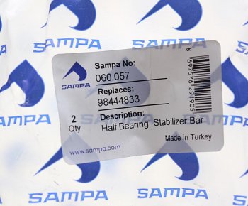 429 р. Втулка стабилизатора IVECO EuroTech,EuroCargo,Tector переднего (половинка) (63x95x7080мм) SAMPA SAMPA 060.057  с доставкой в г. Пермь. Увеличить фотографию 3