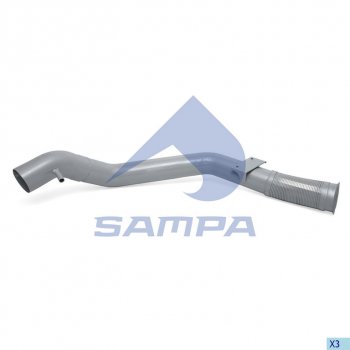 10 649 р. Труба приемная глушителя IVECO Stralis с гофрой SAMPA SAMPA 060.409  с доставкой в г. Пермь. Увеличить фотографию 1