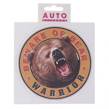 45 р. Наклейка виниловая вырезанная Медведь WARRIOR 12х12см полноцветная AUTOSTICKERS AUTOSTICKERS 060996  с доставкой в г. Пермь. Увеличить фотографию 1