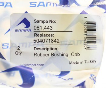 254 р. Втулка IVECO Trakker подвески кабины SAMPA SAMPA 061.443  с доставкой в г. Пермь. Увеличить фотографию 3