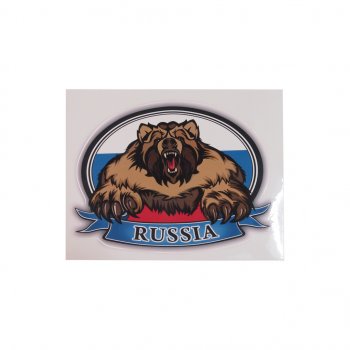 47 р. Наклейка-знак виниловая RUS-флаг медведь 10х14см (овал) в упаковке AUTOSTICKERS AUTOSTICKERS 06811062617  с доставкой в г. Пермь. Увеличить фотографию 1