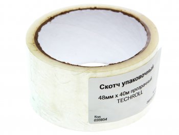 60 р. Скотч упаковочный 48ммх40м прозрачный TECHROLL TECHROLL 069101281014  с доставкой в г. Пермь. Увеличить фотографию 1