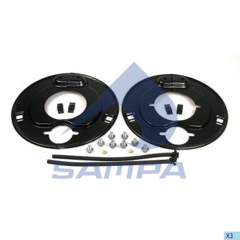 2 169 р. Щиток BPW барабана тормозного пылезащитный (комплект на ось) SAMPA SAMPA 070.558  с доставкой в г. Пермь. Увеличить фотографию 1