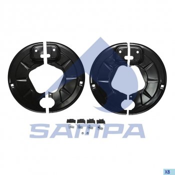 3 299 р. Щиток BPW барабана тормозного пылезащитный (комплект на ось, SN4220) SAMPA SAMPA 070.641sd  с доставкой в г. Пермь. Увеличить фотографию 1