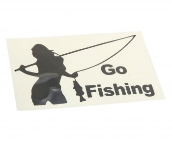 95 р. Наклейка виниловая вырезанная GO Fishing 10х16см черная AUTOSTICKERS AUTOSTICKERS 073088  с доставкой в г. Пермь. Увеличить фотографию 1