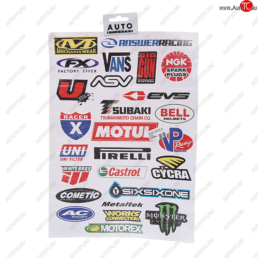 204 р. Наклейка виниловая вырезанная MOTEREX 25х35см в наборе полноцветная AUTOSTICKERS AUTOSTICKERS 073279  с доставкой в г. Пермь