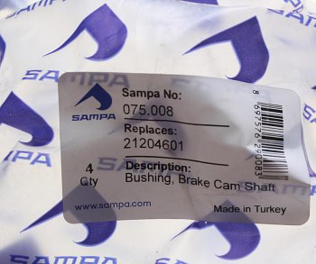 21 р. Втулка ROR вала тормозного (38x48x52x22) SAMPA SAMPA 075.008  с доставкой в г. Пермь. Увеличить фотографию 3