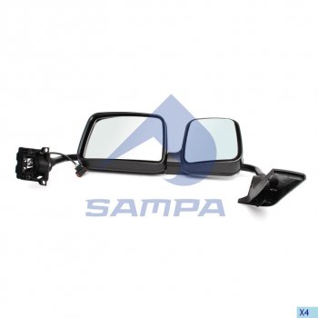 12 699 р. Зеркало боковое RENAULT Premium левое двойное черное (с подогревом) в сборе SAMPA SAMPA 078.442  с доставкой в г. Пермь. Увеличить фотографию 1