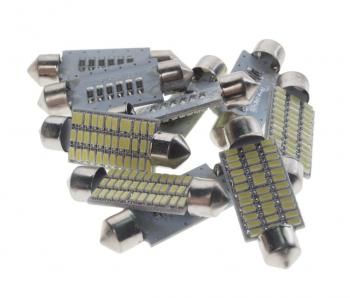 70 р. Лампа светодиодная 12V C10W SV8.5-8 41мм 6000K 36 SMD White MEGA ELECTRIC MEGA ELECTRIC 085182w  с доставкой в г. Пермь. Увеличить фотографию 1