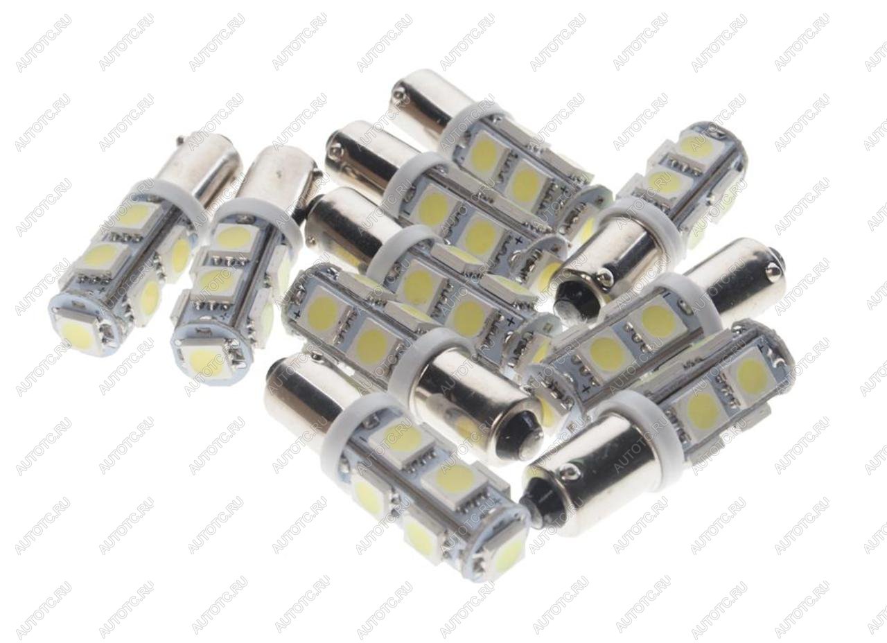26 р. Лампа светодиодная 12V T4W BA9s 6000K 9 SMD 5050 White MEGA ELECTRIC MEGA ELECTRIC 090131w  с доставкой в г. Пермь