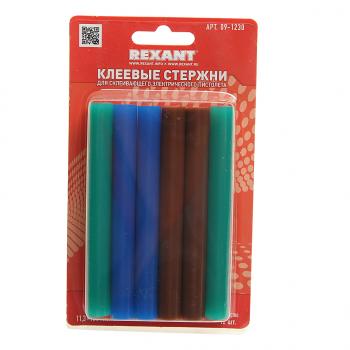 248 р. Стержень клеевой 11.3х100мм цветной 12шт. в блистере REXANT REXANT 09-1230  с доставкой в г. Пермь. Увеличить фотографию 1