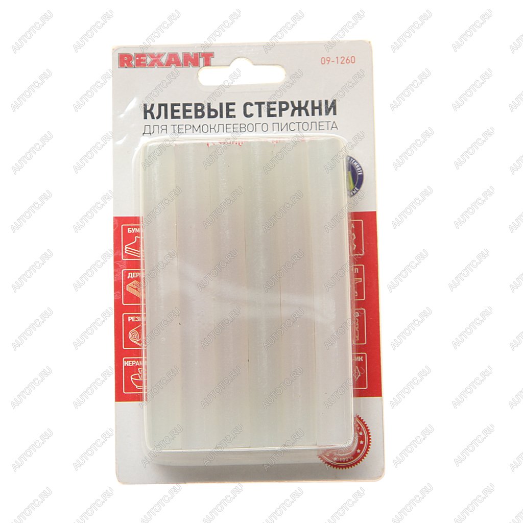 173 р. Стержень клеевой 11.3х100мм прозрачный (светящийся) 12шт. в блистере REXANT REXANT 09-1260  с доставкой в г. Пермь