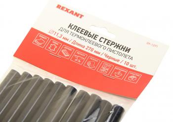 479 р. Стержень клеевой 11.3х270мм черный 10шт. REXANT REXANT 09-1271  с доставкой в г. Пермь. Увеличить фотографию 2