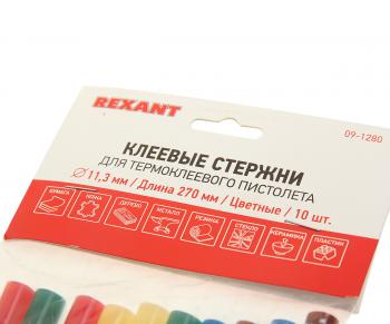 369 р. Стержень клеевой 11.3х270мм цветной 10шт. REXANT REXANT 09-1280  с доставкой в г. Пермь. Увеличить фотографию 2
