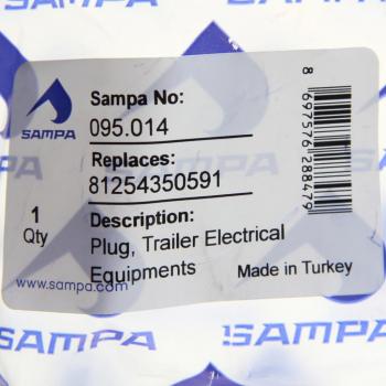 449 р. Разъем электрический прицепа ISO 3731 Type S 7-полюсный (вилка металл) SAMPA SAMPA 095.014  с доставкой в г. Пермь. Увеличить фотографию 3