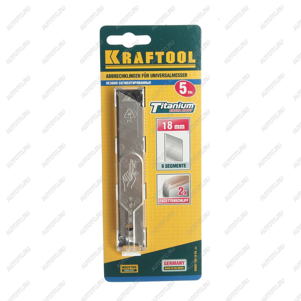 379 р. Лезвие для ножа сегментированное 18мм 5шт. Solingen KRAFTOOL KRAFTOOL 09605-tin-18-s5_z01z02  с доставкой в г. Пермь
